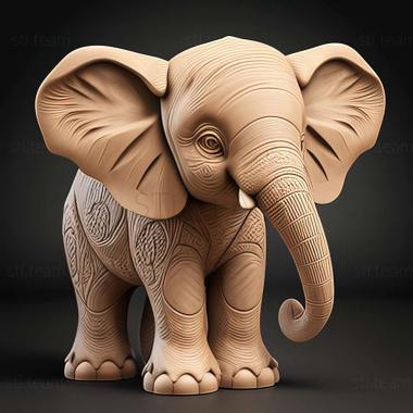 3D model Motti baby elephant famous animal (STL)